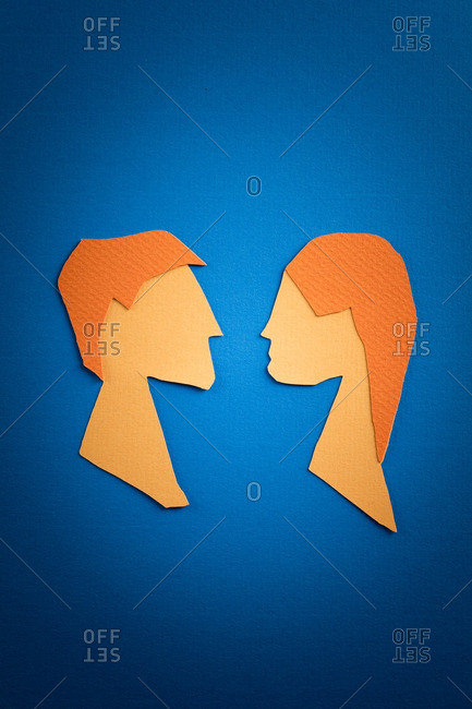 Heads of man and woman