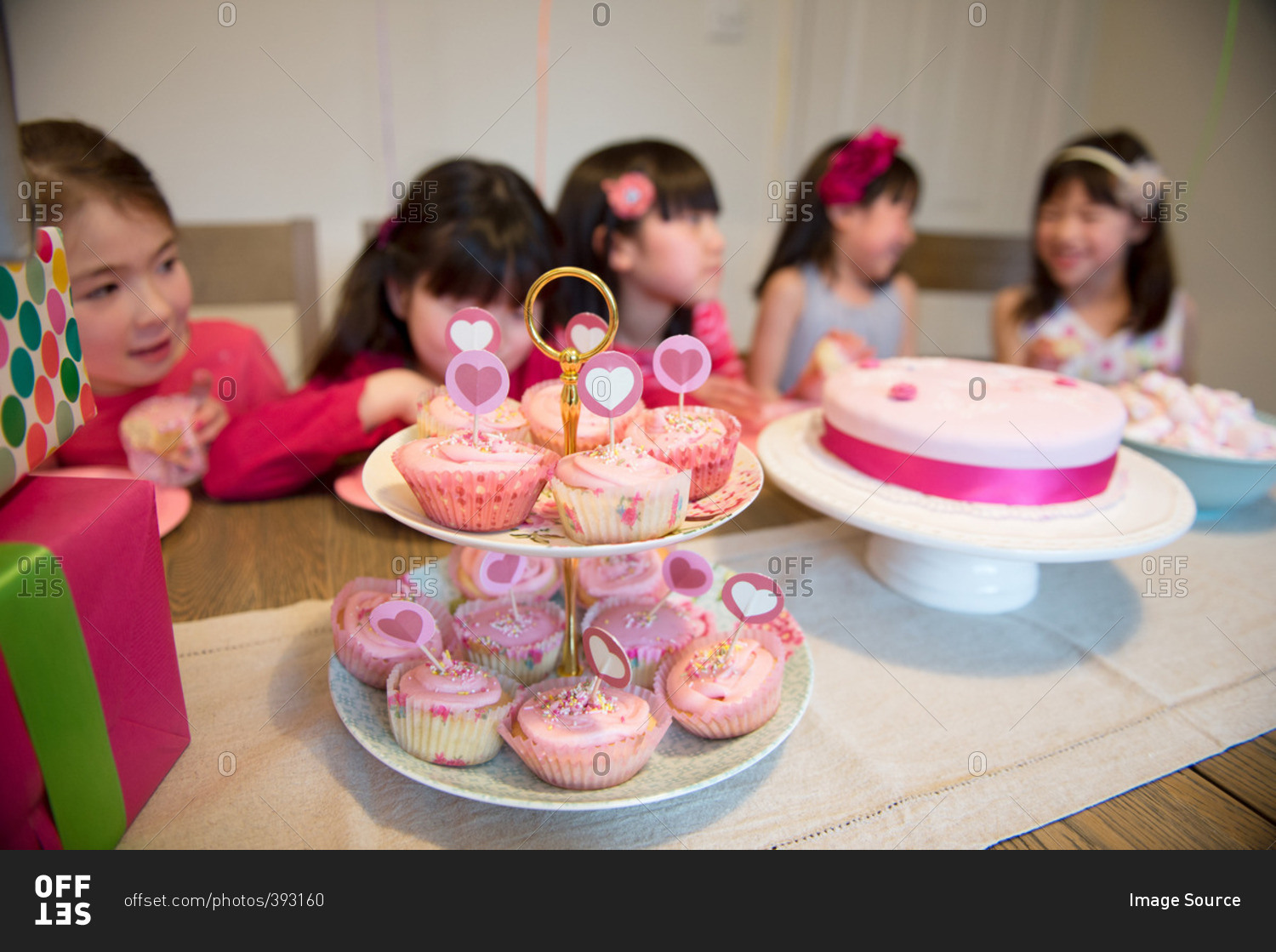 Fairy cakes at girl's birthday party