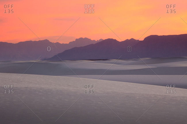 Desert sunset sky in White Sands National Monument