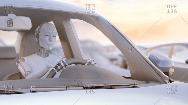 Robot driving car
