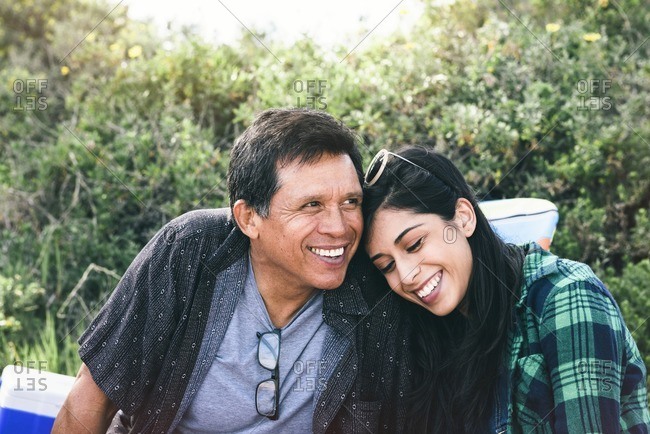 Loving man and woman hugging