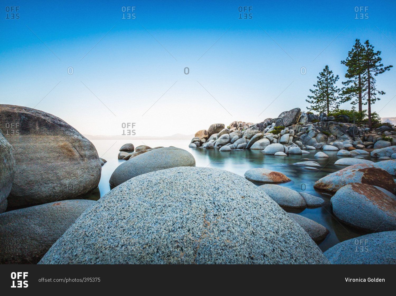 A rock strewn shoreline