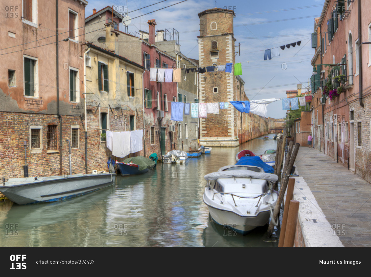 Houses along a canal, Venice