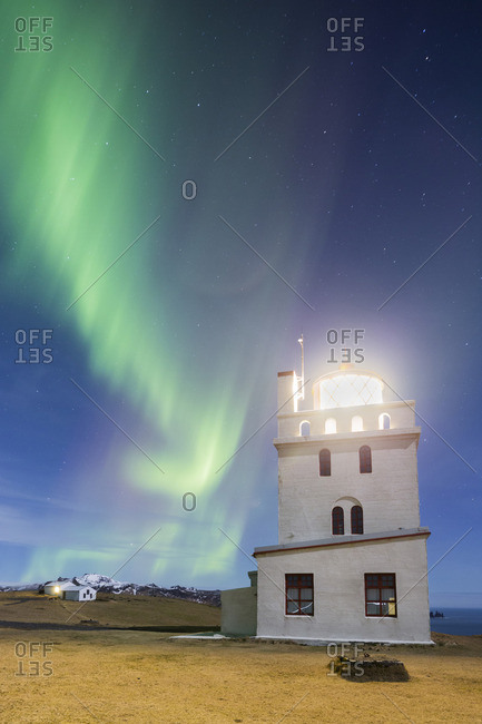 Lighthouse under Northern Lights