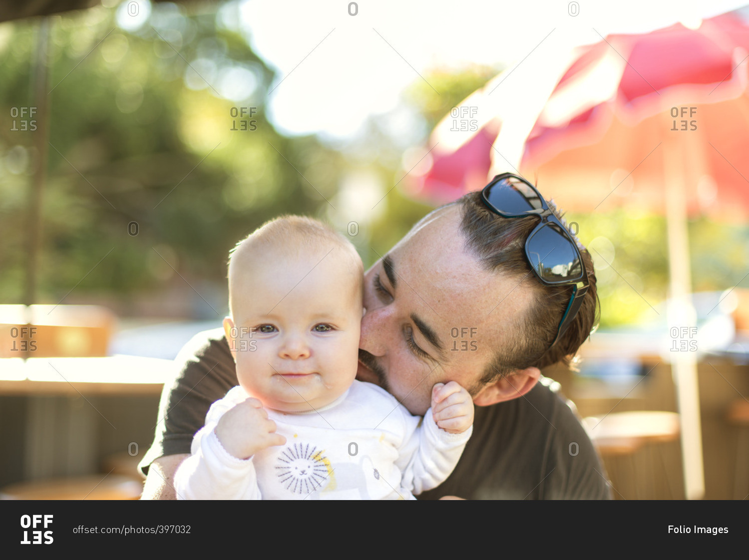 Australia, Portrait of baby boy with his father