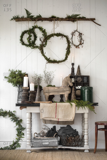 Sweden, Christmas decoration living room