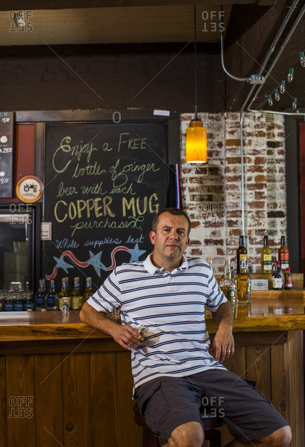 Snohomish, WA - July 30, 2015: A portrait of an owner at a distillery in Snohomish, WA