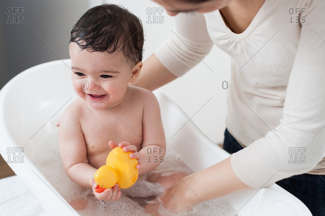 Baby Bath Stock Photos Offset, Bathtub For 1 Year Old Baby Girl In Nepal