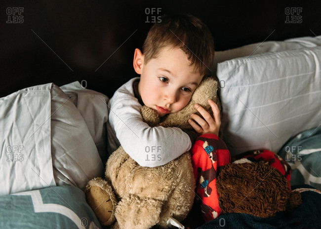 boy and teddy bear