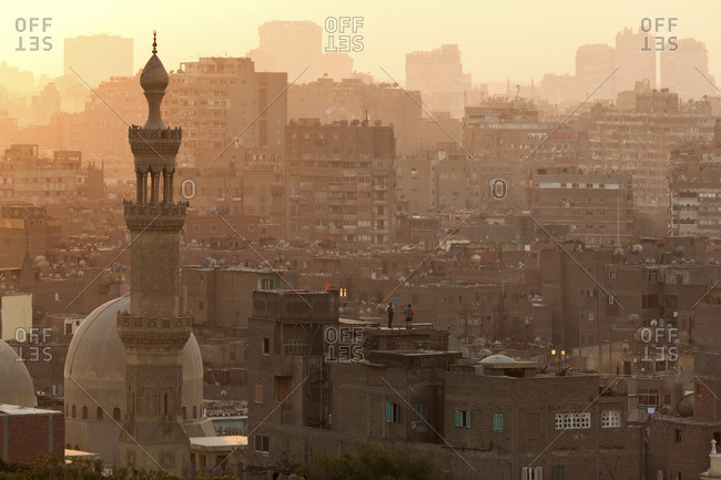 City scape of Cairo at dusk