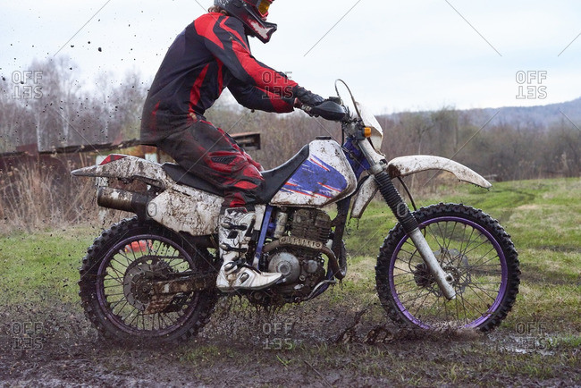 Extreme motocross racing in rural area