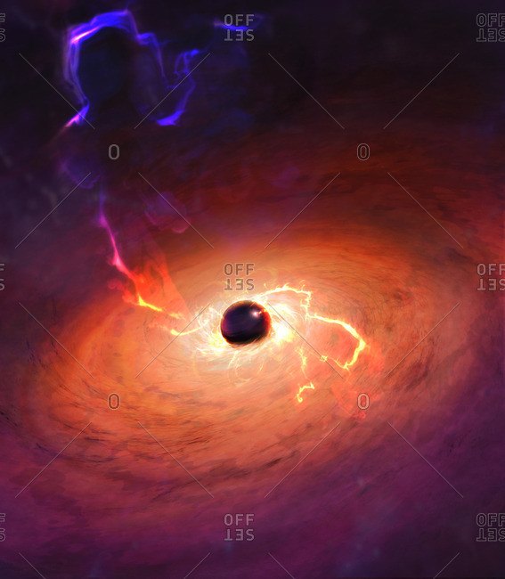 Black Hole sucking in gas clouds