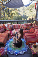 A woman meditating