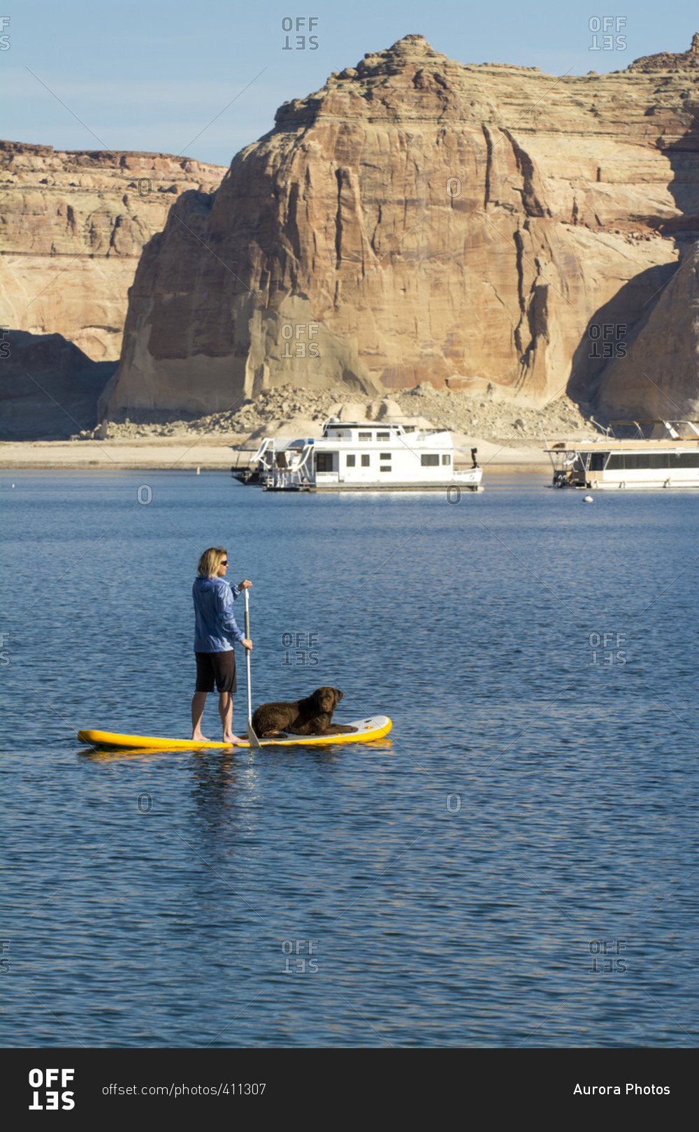 Stand up Paddleboarding on Lake Powell, Glen Caynon National Recreation Area, Page,  Arizona