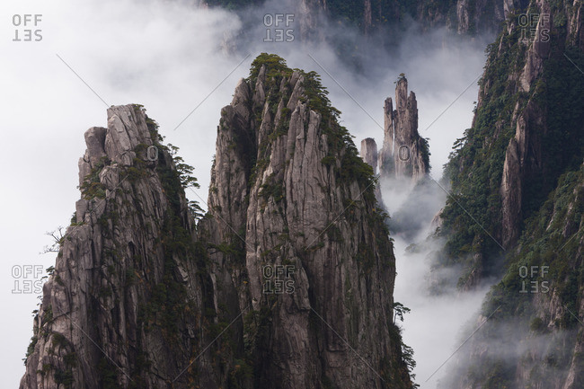 Misty mountains, Huangshan National Park, Anhui Province, China Stock Photo  - Alamy