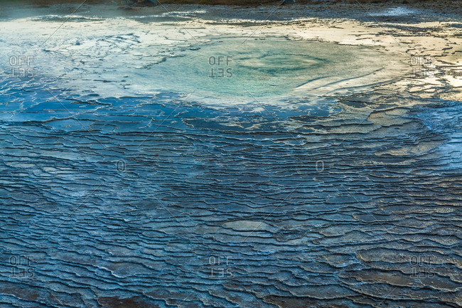 Icelandic geothermal pool in the remote Kjoslur highlands