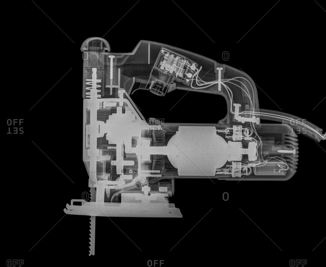 X-ray of a jigsaw power tool