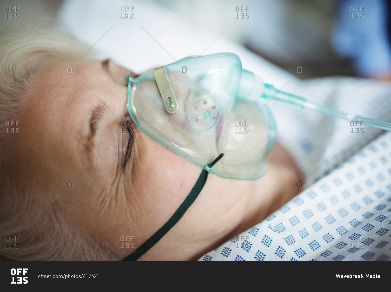 Elderly woman with medical mask