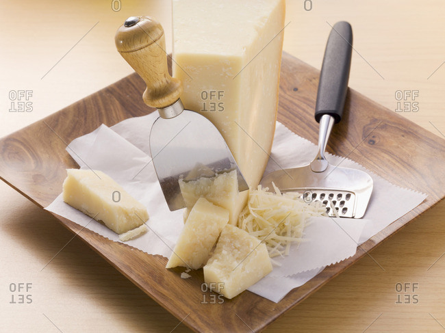 An arrangement of Parmesan cheese