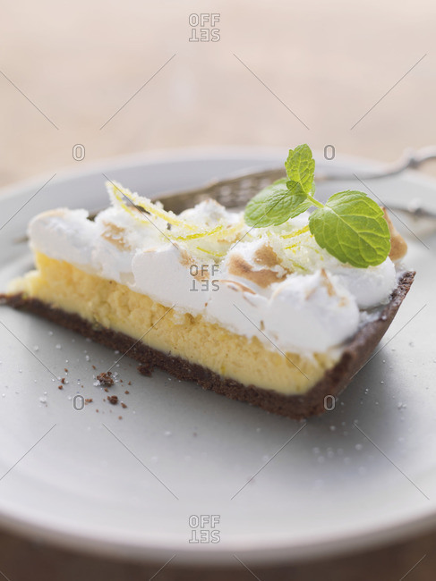 A slice of lime meringue pie