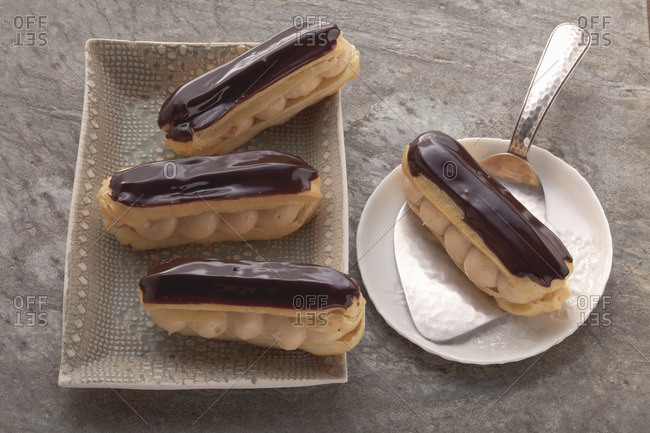 �clairs with caramel cream filling