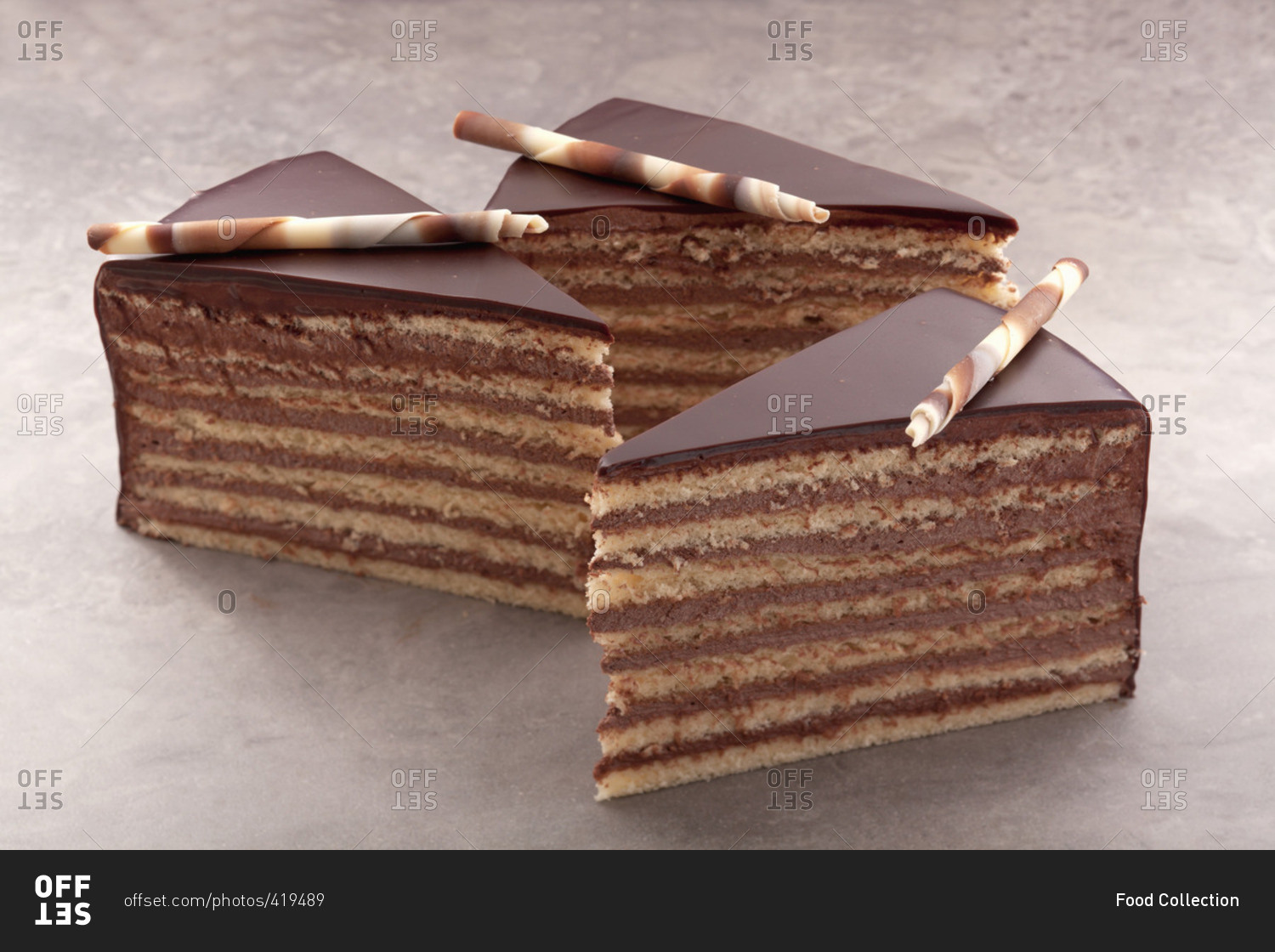 Prinzregententorte (Bavarian chocolate sponge cake) stock photo - OFFSET