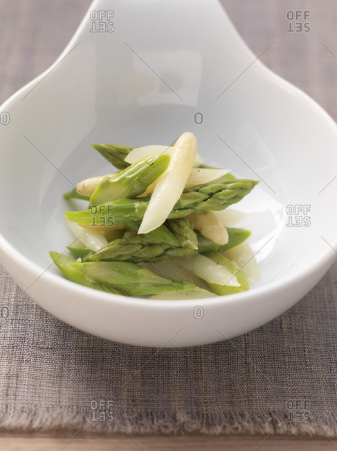 Asparagus salad in a bowl