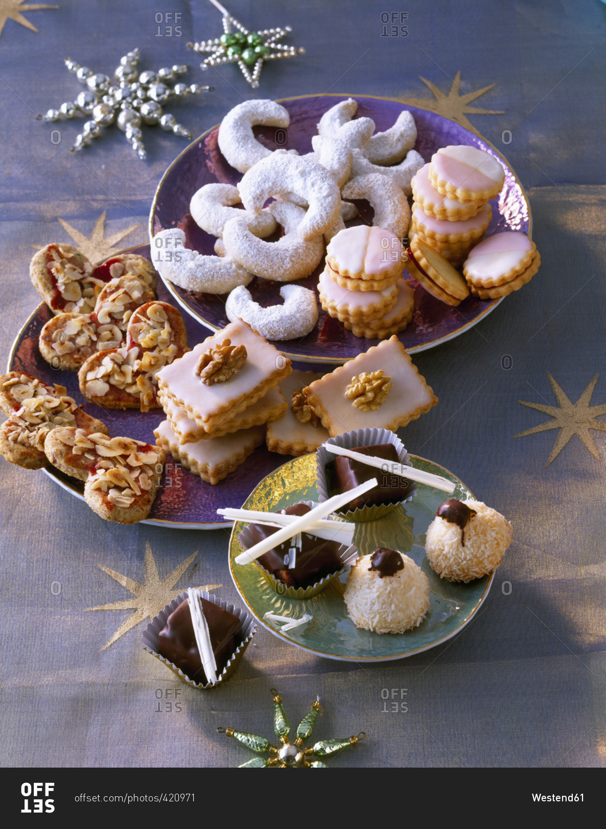 Selection of various Christmas Cookies