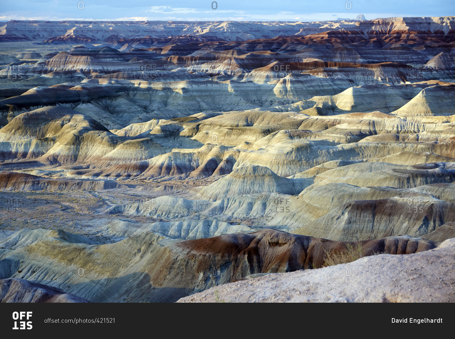 Overlooking the badlands of the Little Painted Desert County Park