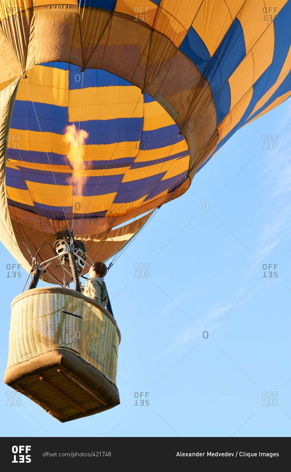 Man floating in his hot air balloon