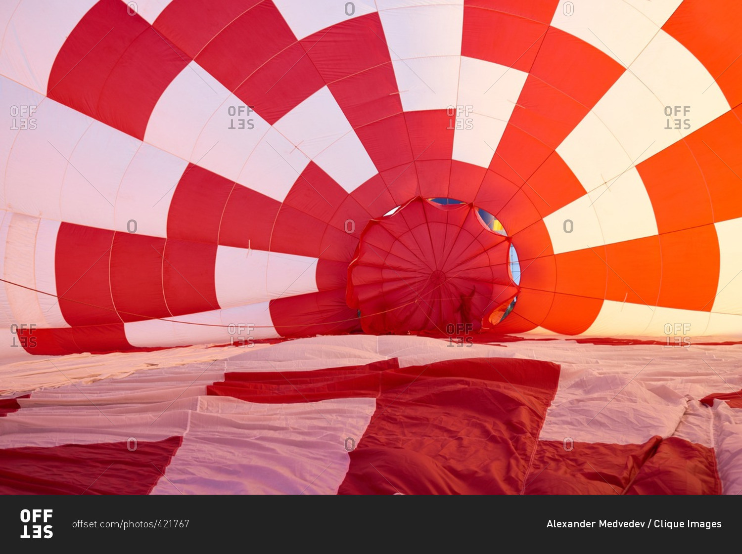 Bright red hot air balloon cover