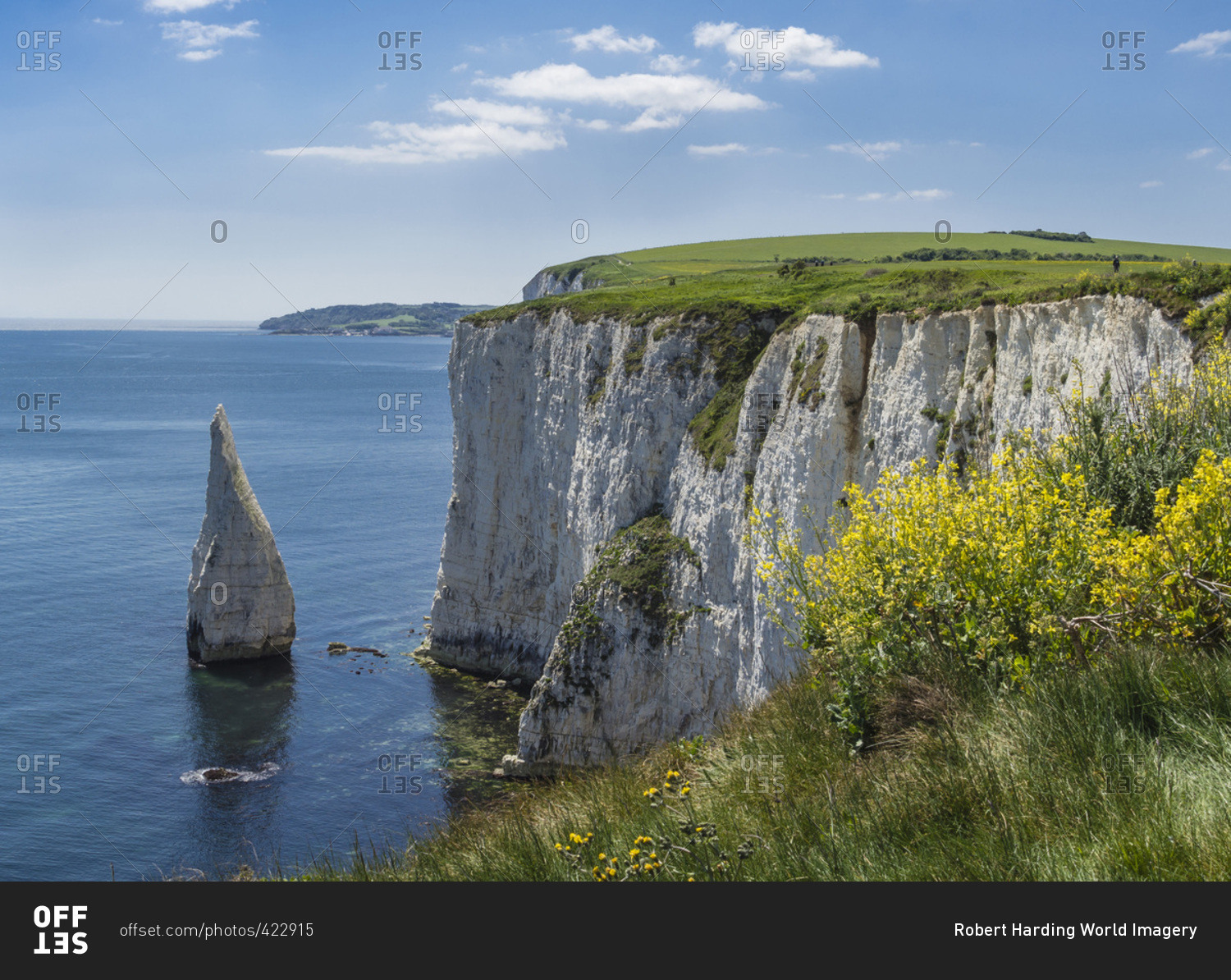 The Chalk Cliffs Of Ballard Down With The Pinnacles Stack In Swanage ...