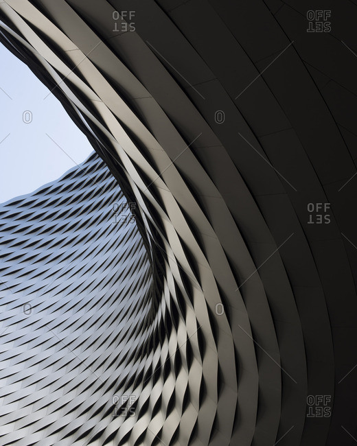 Curving facade of building