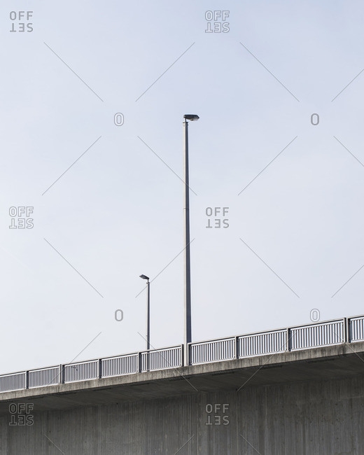 Lampposts on an elevated roadway