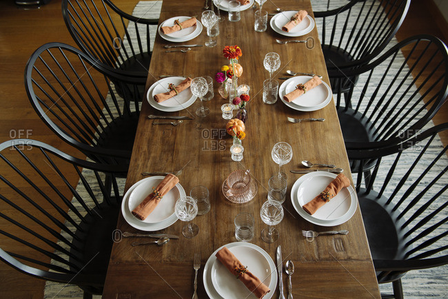 Table set for a fall dinner party
