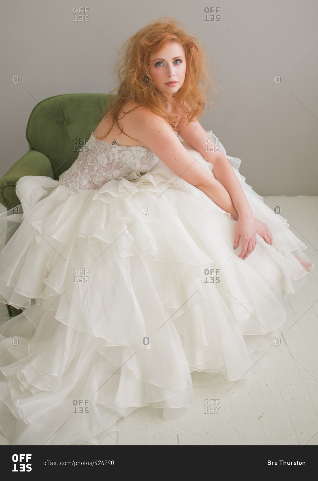 Bride with messy red hair