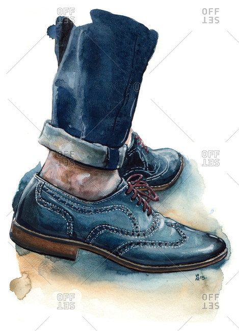 blue wingtip boots