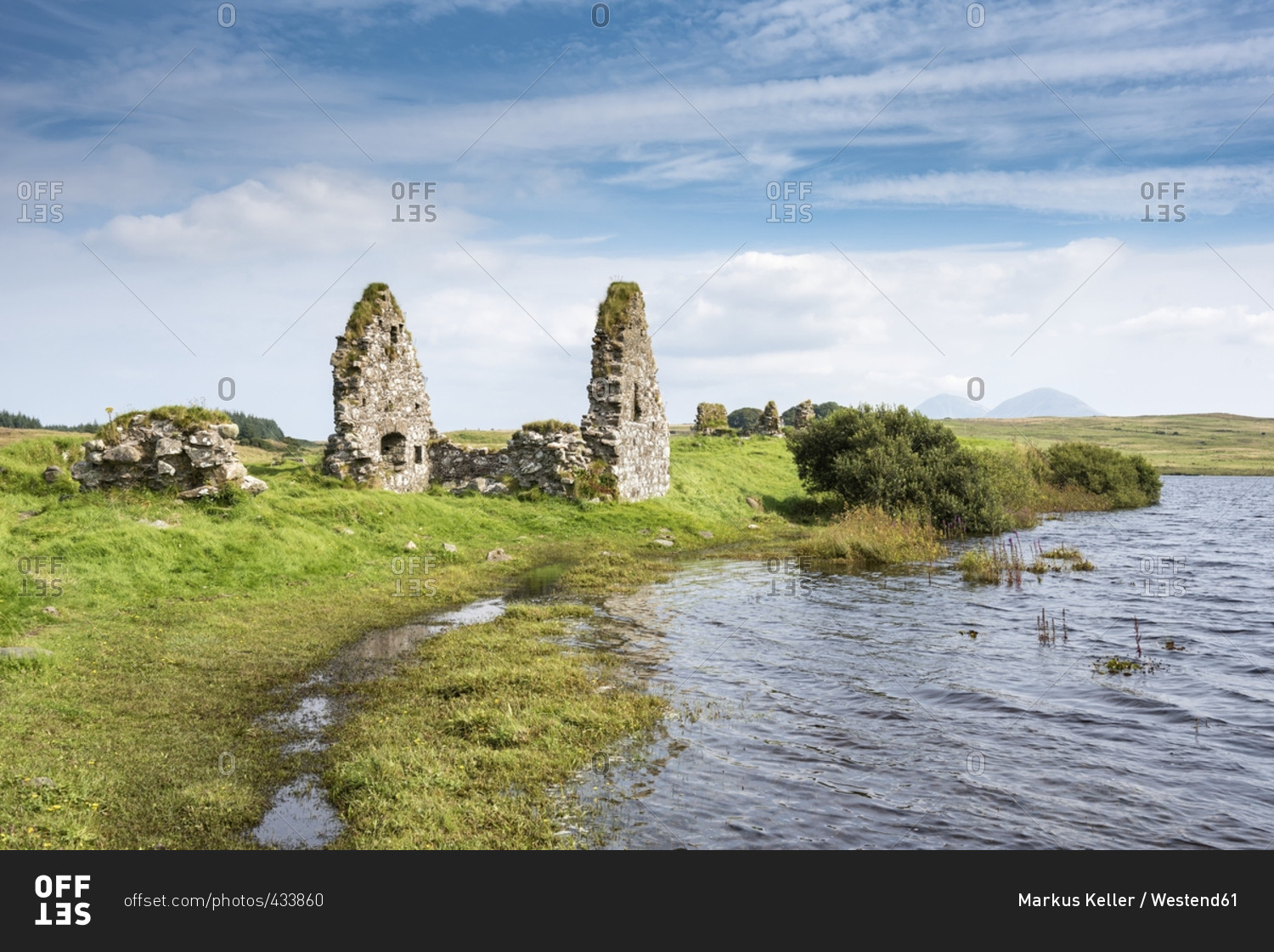 United Kingdom, Scotland, Inner Hebrides, Isle of Islay, Finlaggan Castle on island of Eilean Mor