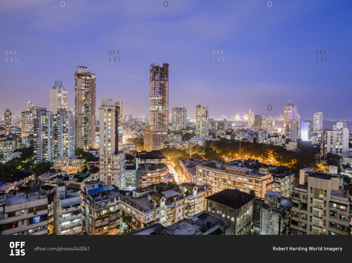 General view of the skyline of central Mumbai (Bombay), Maharashtra ...