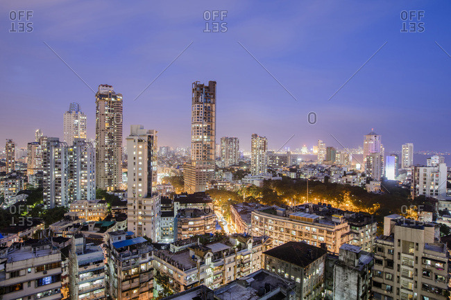 General view of the skyline of central Mumbai (Bombay), Maharashtra, India,  Asia stock photo - OFFSET
