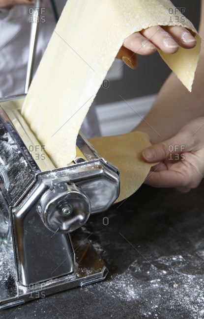 Using a roller to make pasta