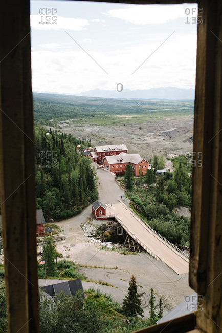 View of the Kennecott Mines National Historic Landmark in Kennecott, Alaska