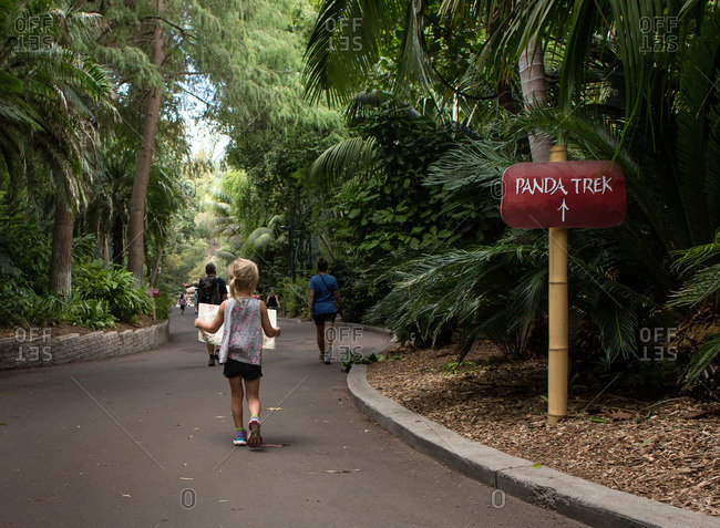 Girl walking on a zoo trail