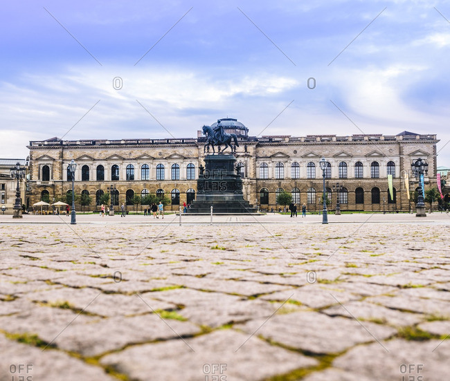Germany- Saxony- Dresden- Zwinger and King of Saxony Statue