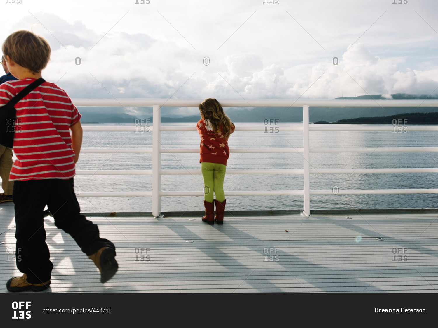 Kids on a ferry in remote setting