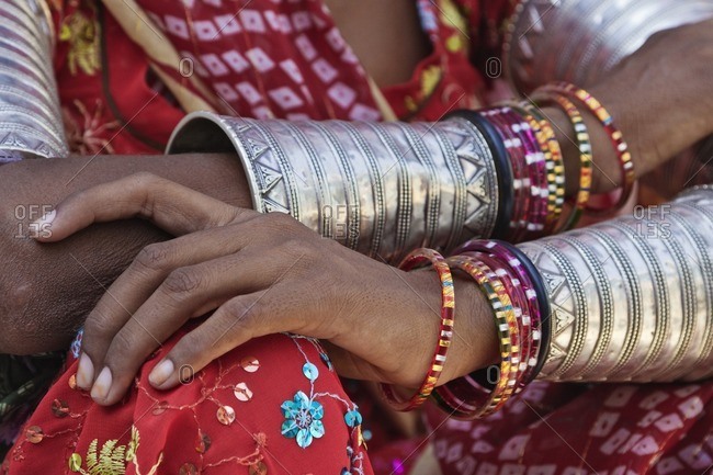 Woman wearing traditional Indian clothing and jewelry