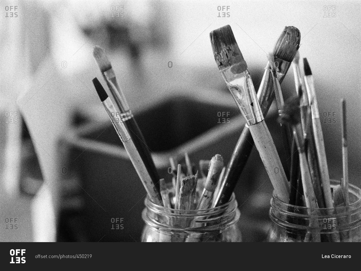 Various Used Paintbrushes In Glass Jars Stock Photo OFFSET various-used-paintbrushes-in-glass-jars-stock-photo-offset