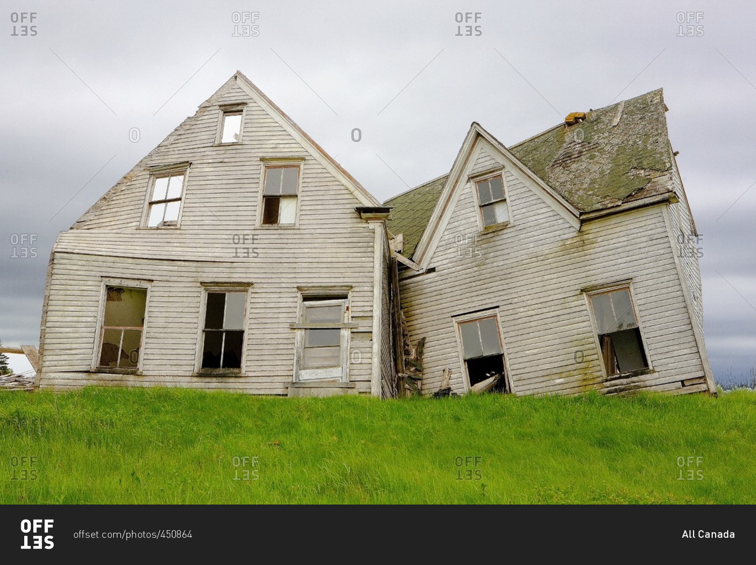 Collapsed and abandoned house, Kings County, Prince Edward Island, Canada