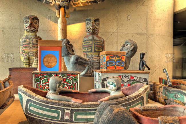 British Columbia, Canada - June 25, 2009: Haida Art Gallery, Museum of Anthropology, Vancouver, British Columbia, Canada