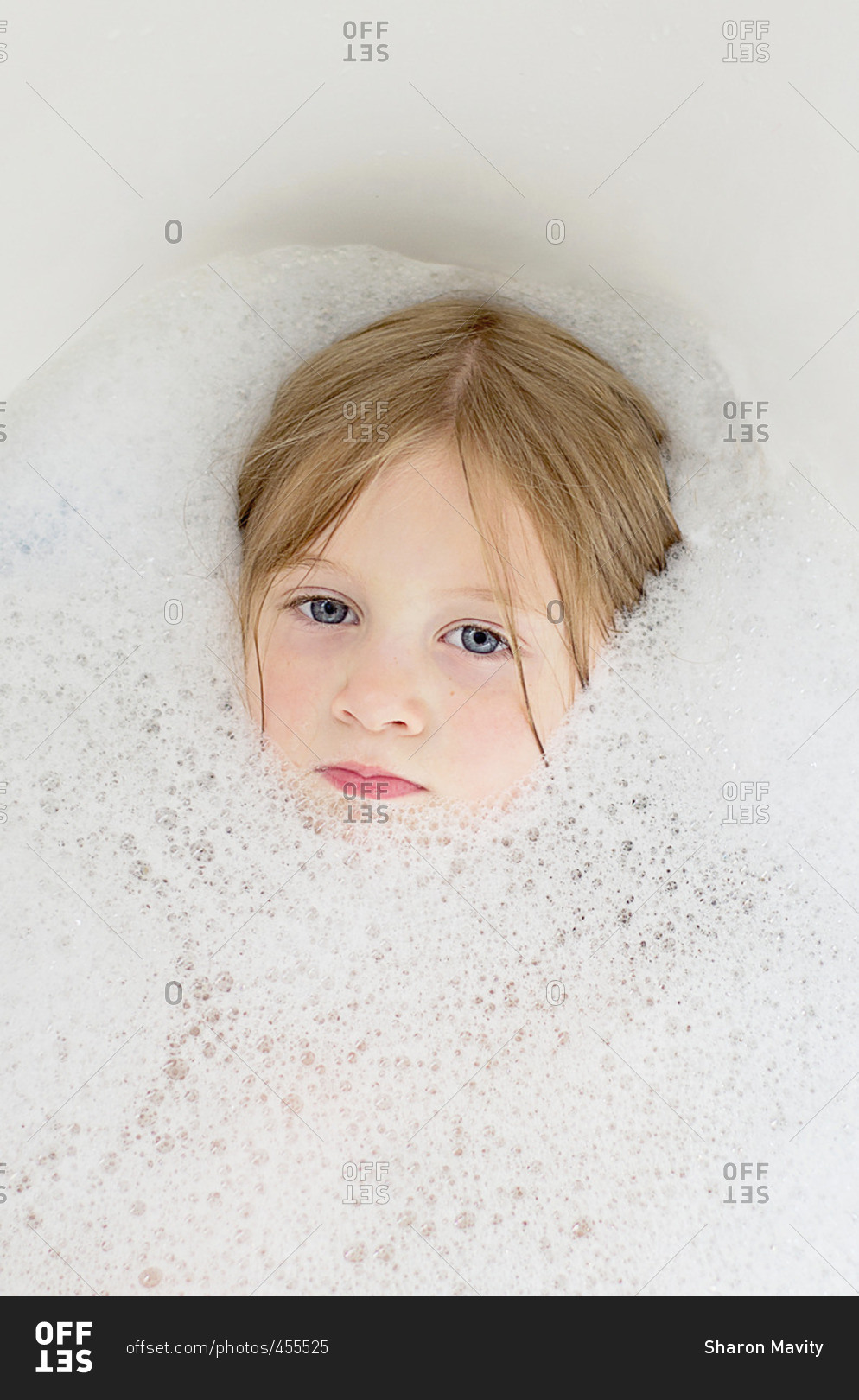 Girl In A Bubble Bath With Face